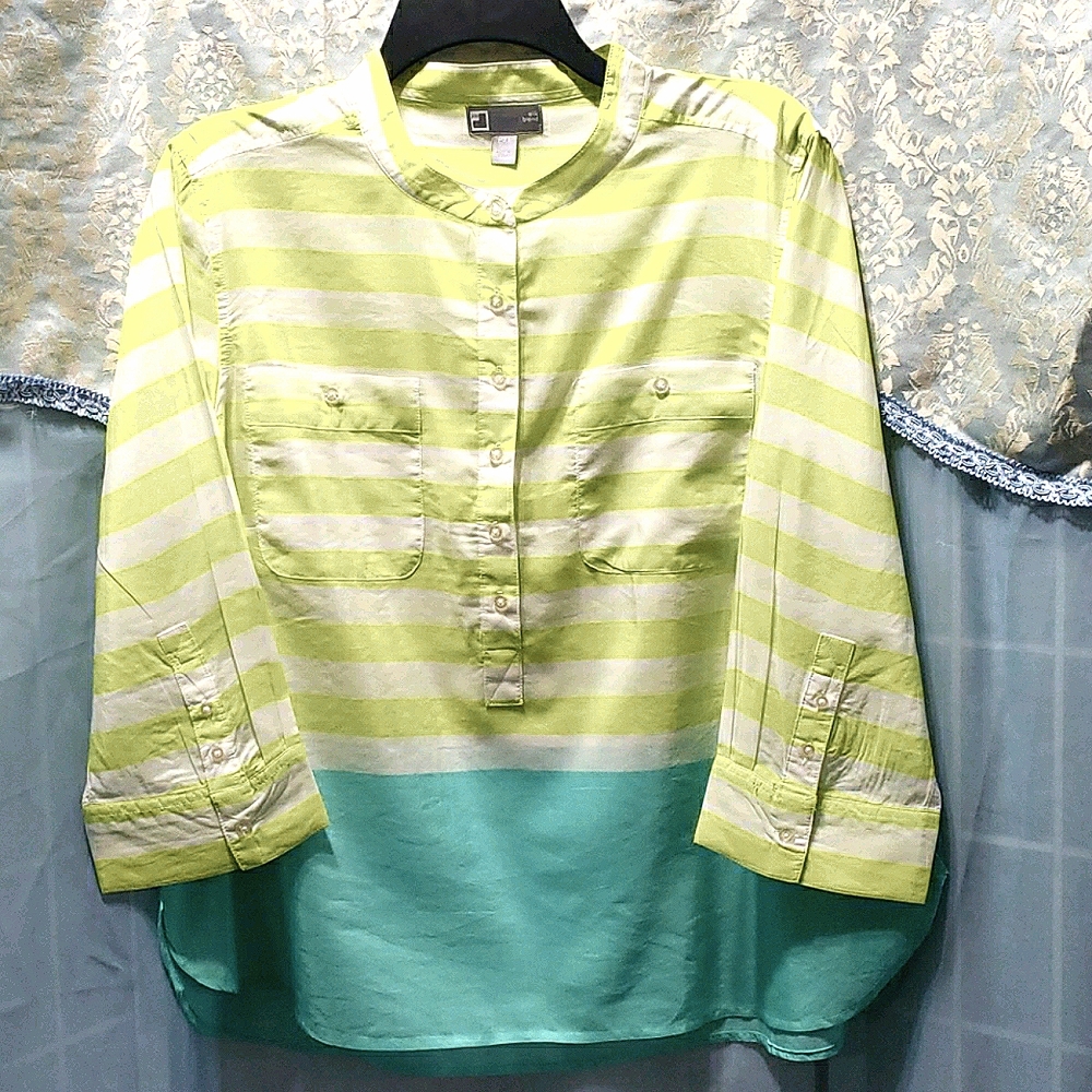 JCP SILK BLEND BUTTON BLOUSE SZ PXL